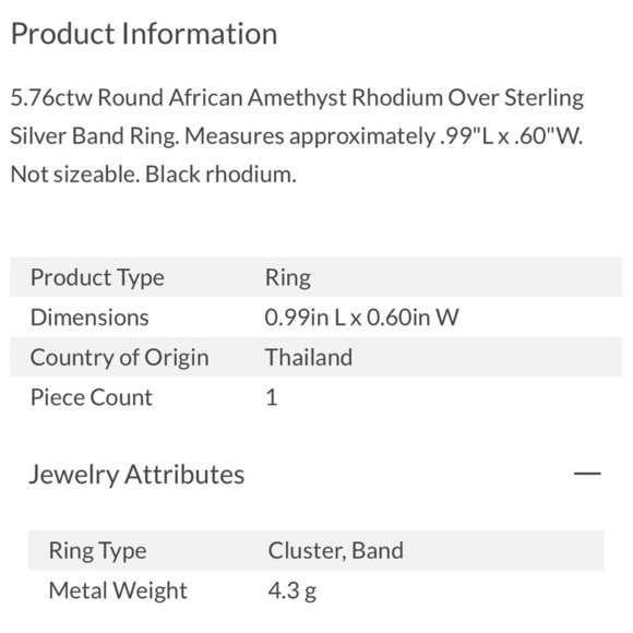 ππNEW 5.76CTW ROUND AFRICAN AMETHYST  STERLING SILVER BAND CLUSTER RING. SZ 7 - Picture 9 of 9